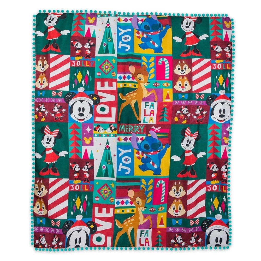 Disney Throw Blanket Mickey Mouse Minnie Stitch